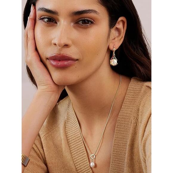 14K Gold plated Caged Lightweight Leverback Pearl Dangling Drop Elegant Jewelry - Picture 2 of 5